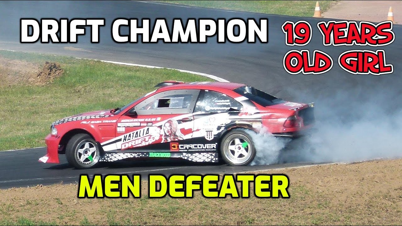 Drift Champion 19 years old girl  - Natalia Iocsak drifting on the race track