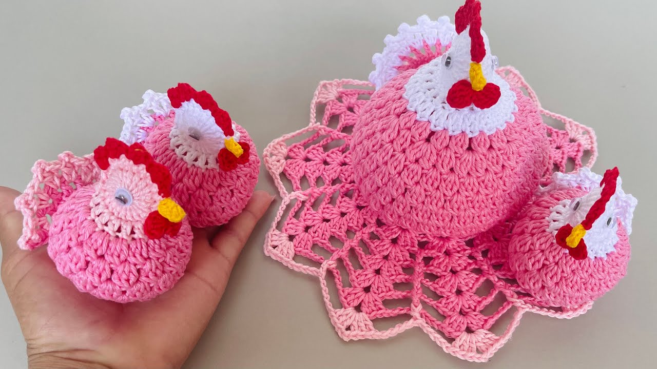 Galinha em crochê com pintinhos passo a passo do pitinho para colocar junto com a galinha