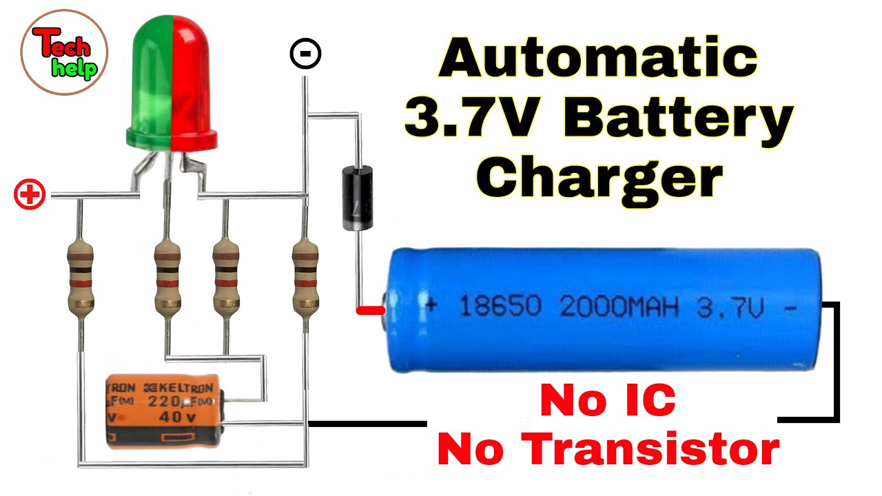No IC | No Transistor | Automatic 3.7V Battery Charger Circuit