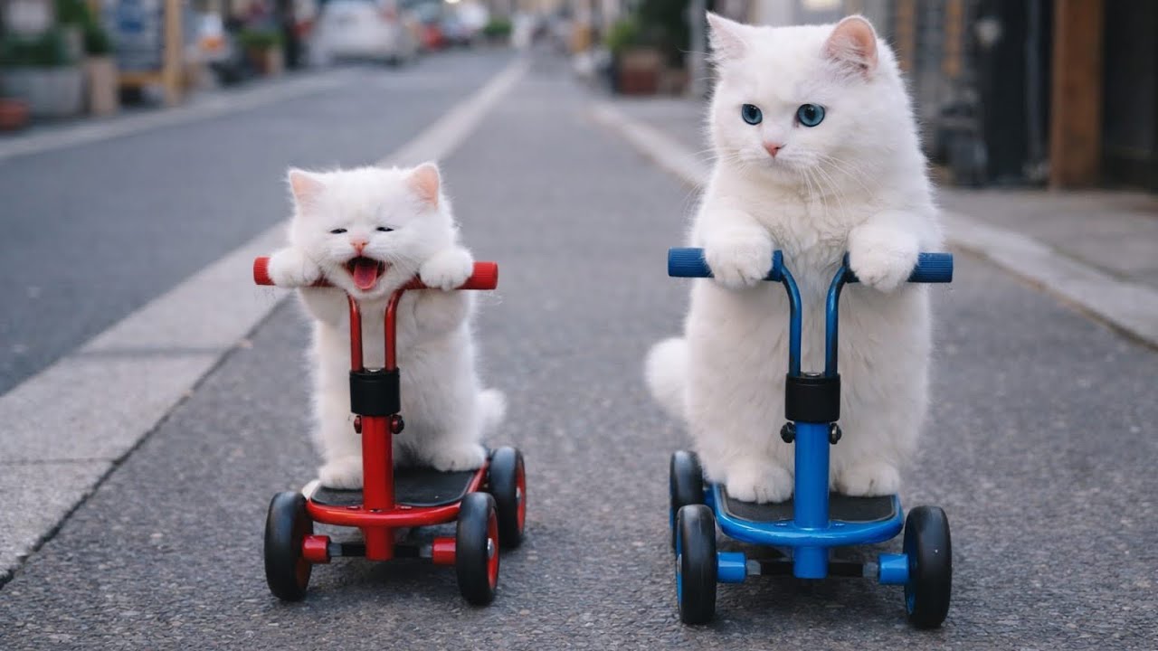 When two cats set out on a bicycle, a memorable journey