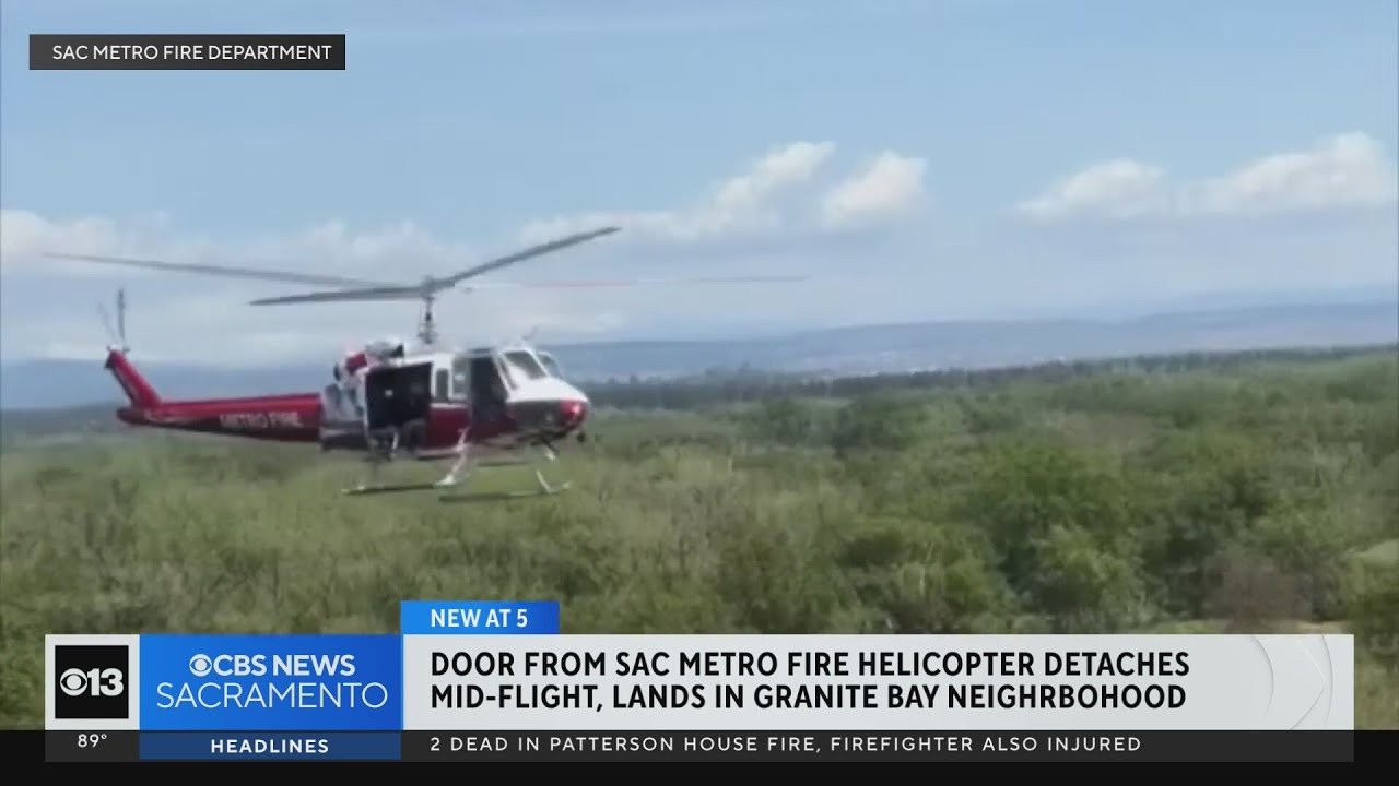 Door from Sacramento Metro Fire helicopter detaches mid-flight, lands in backyard