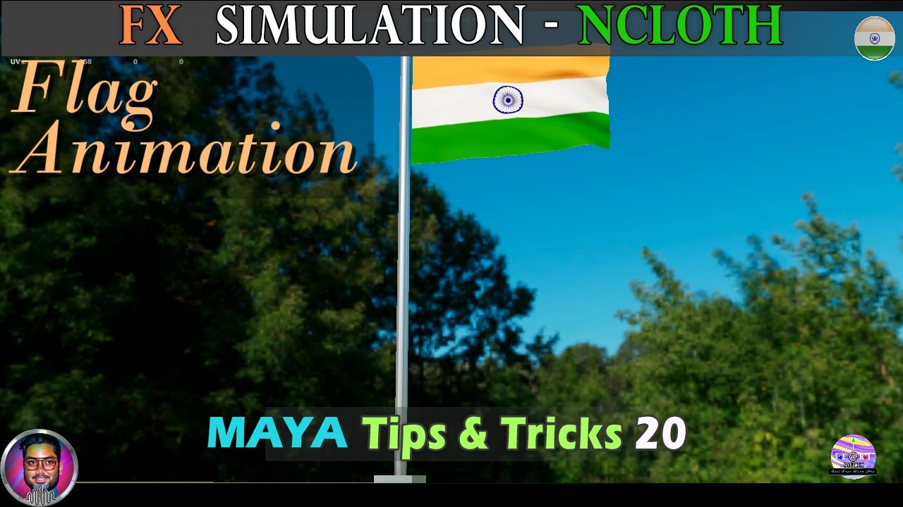 Quick Flag waving Animation Tutorial in Maya using ncloth | Cloth simulation #nCloth #FlagAnimation 
