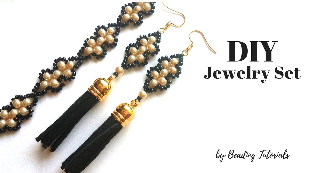 💖How to make an elegant jewelry set💖DIY Bracelet💖 DIY Earrings💖