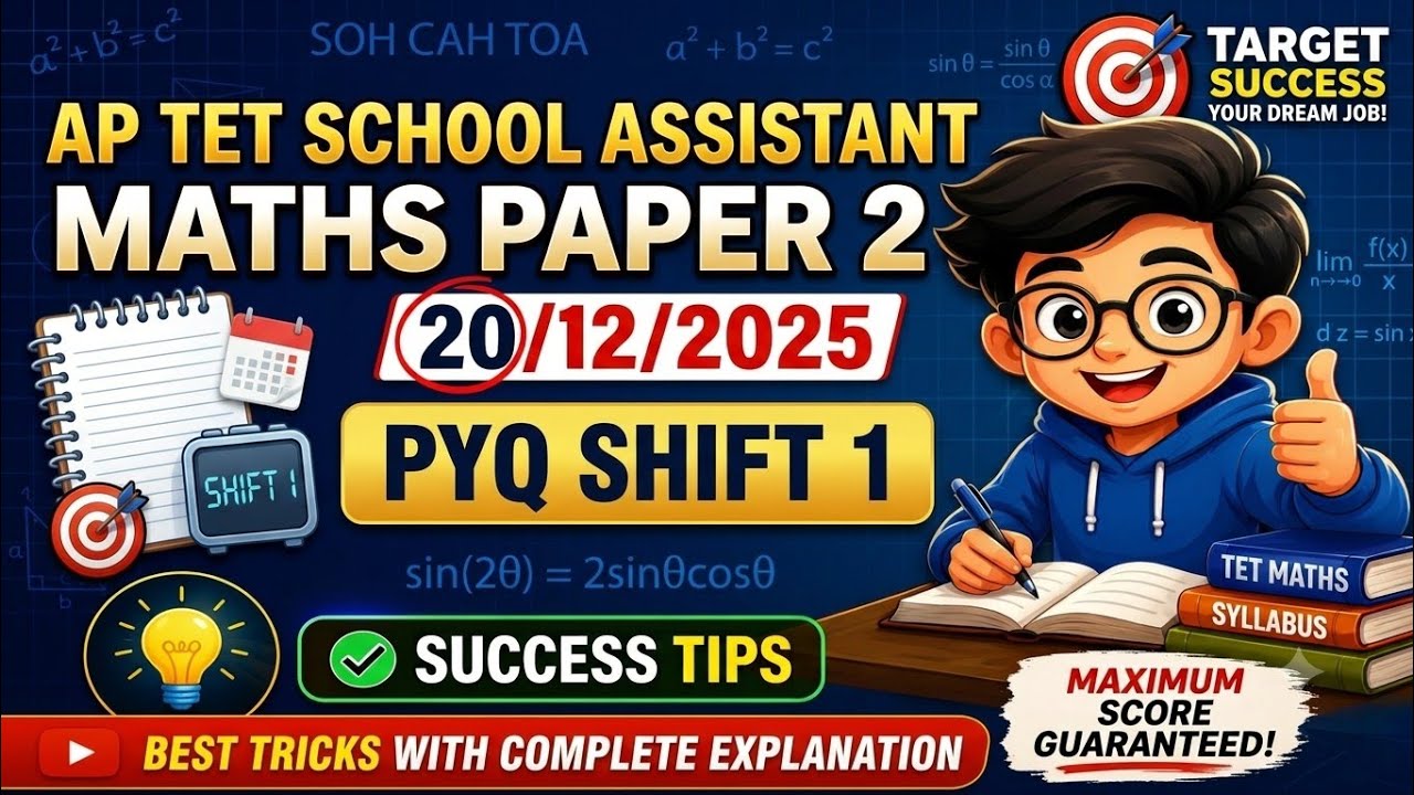 20/12/2025 shift 1|| AP TET MATH PAPER 2 SOLUTIONS|| School Assistant Maths Paper 2 || #aptet