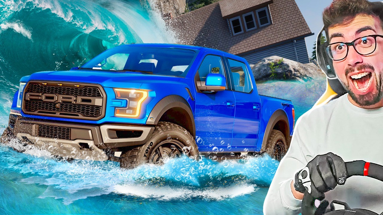 ESCAPANDO DE UNA INUNDACI&Oacute;N CON ACCIDENTES 💥 | BeamNG Drive