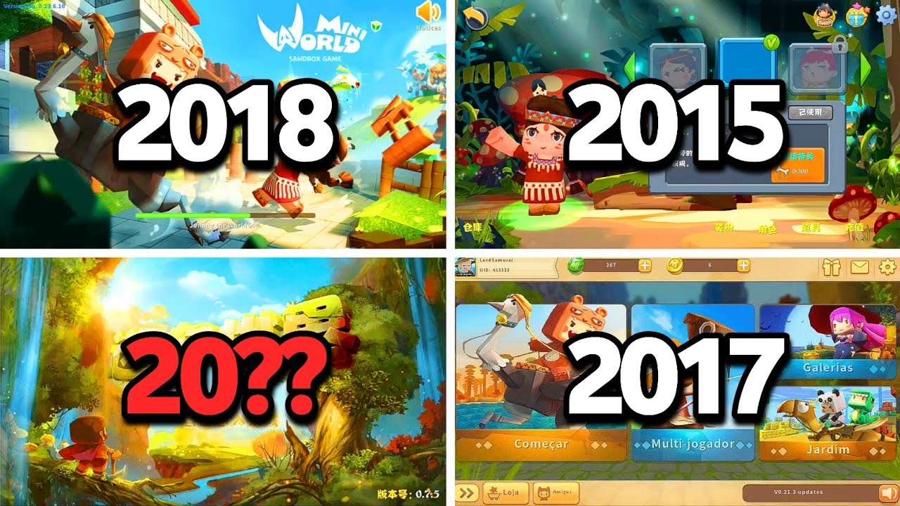 Mini World: Login Screen + Main Menu 2015 to 2024