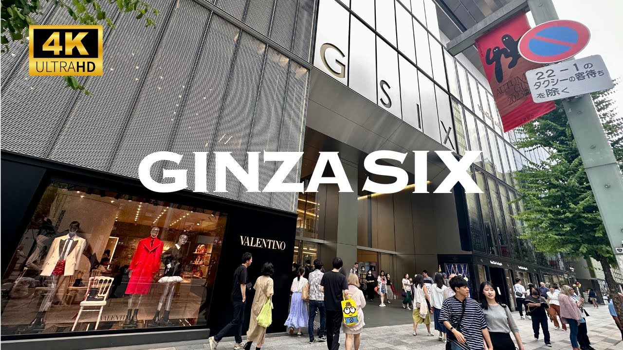 [4K] GINZA SIX in TOKYO 🇯🇵🐧 Nonstop Walking Tour / 銀座シックス 東京 散歩