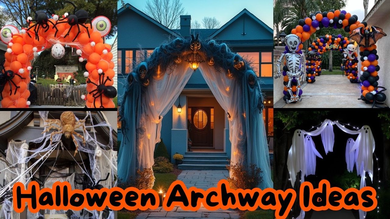 200 Easy DIY Halloween Archway Decor Ideas for Outdoors Pumpkins, Balloons, & Inflatables