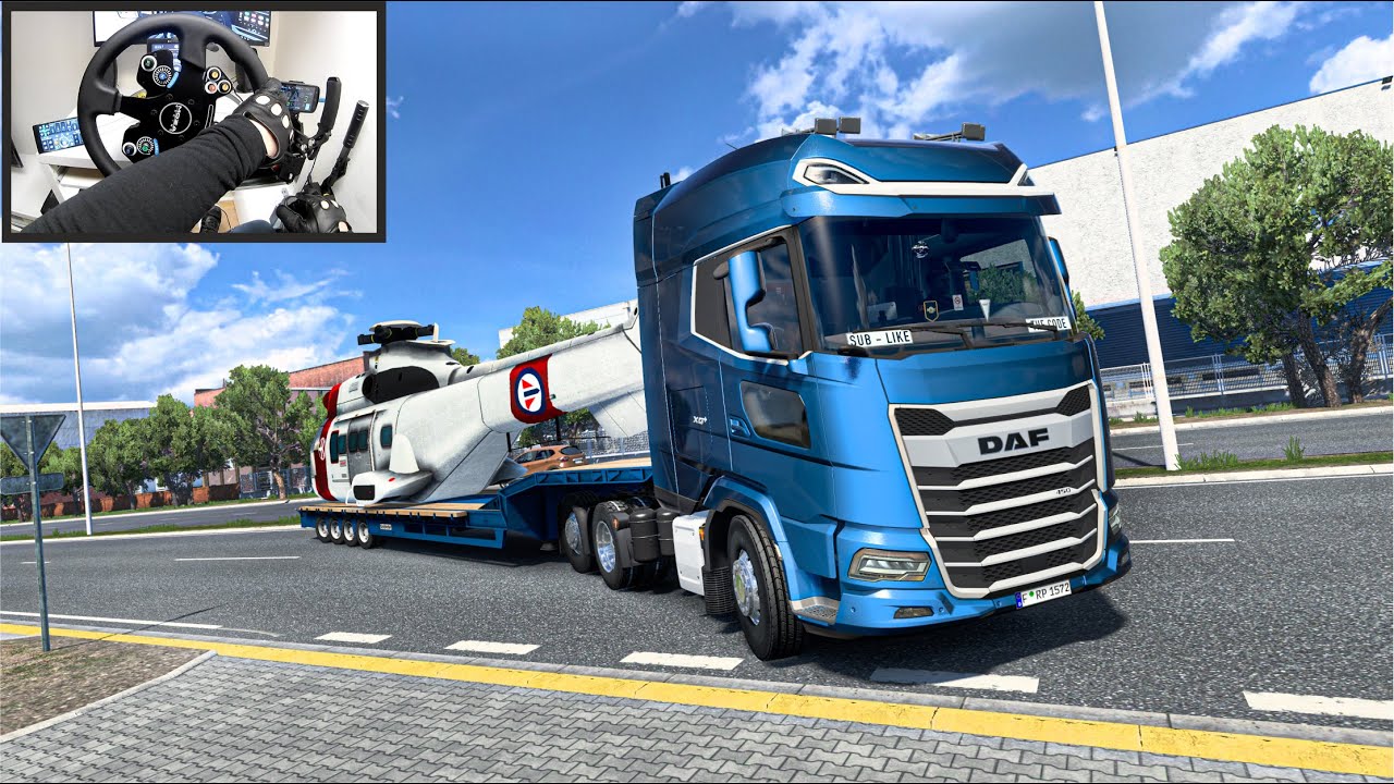 Huge Eurocopter Transported Across Europe (Italy➡️Spain)  - Euro Truck Simulator 2 - Moza R9 Setup