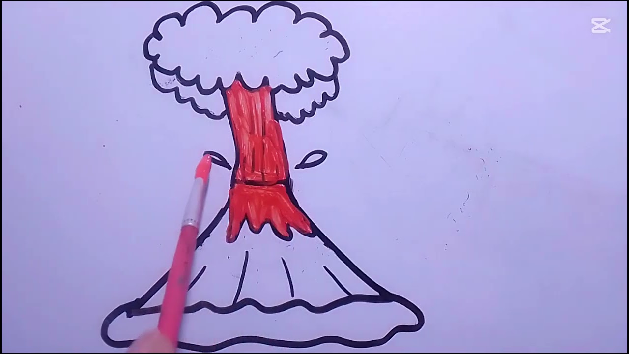 Volcano Eruption  🌋 Drawing | Volcano Drawing | Volcanodiagram | Volcano diagram for school project