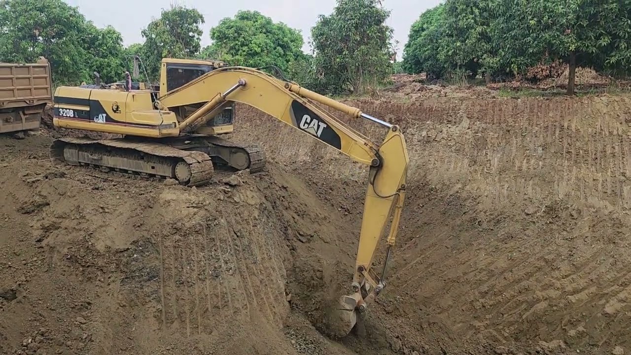 Massive  CAT 320 Excavator Loading Dump Trucks | powerful Construction Site #Day102