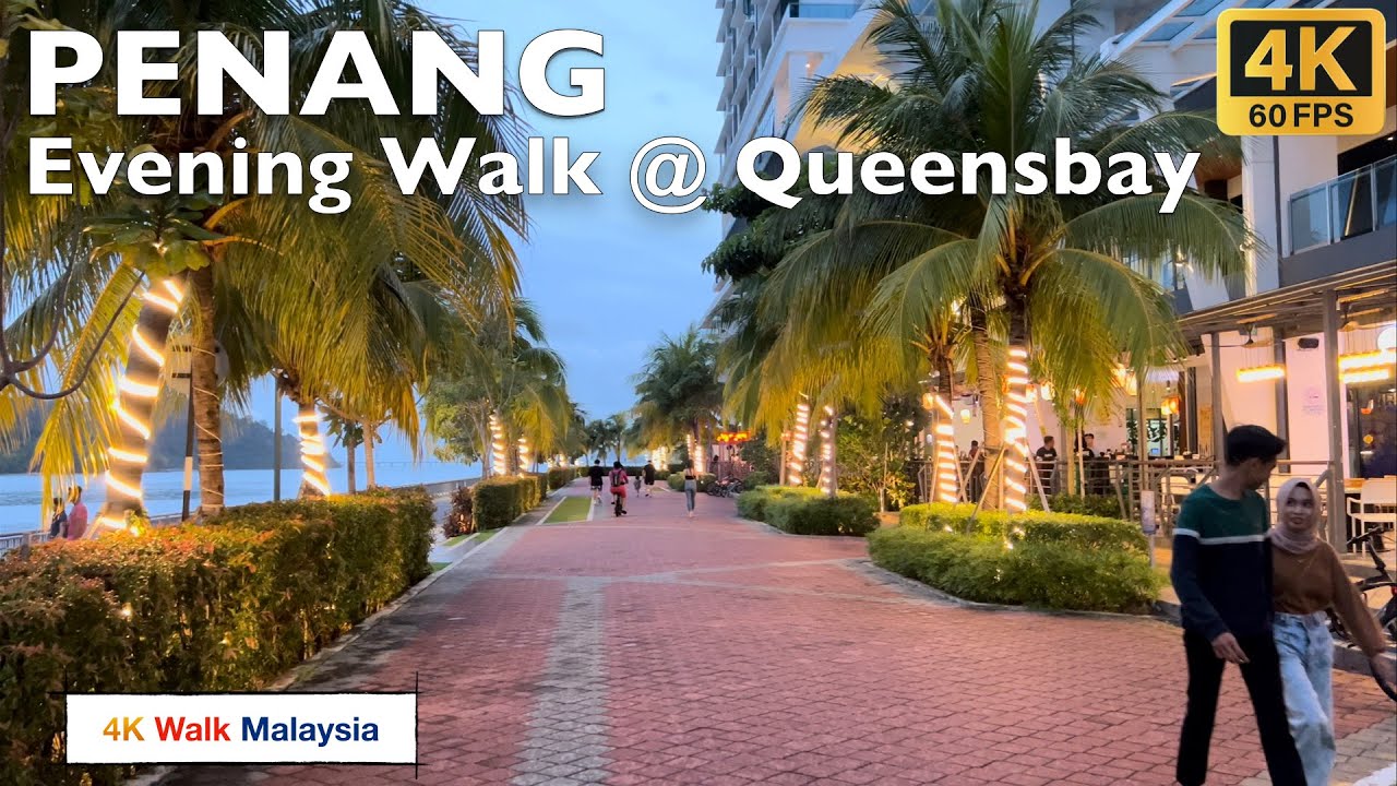 [4K 60fps HDR] PENANG | Evening Walk at QUEENSBAY - September 2024 | Malaysia Walking Tour