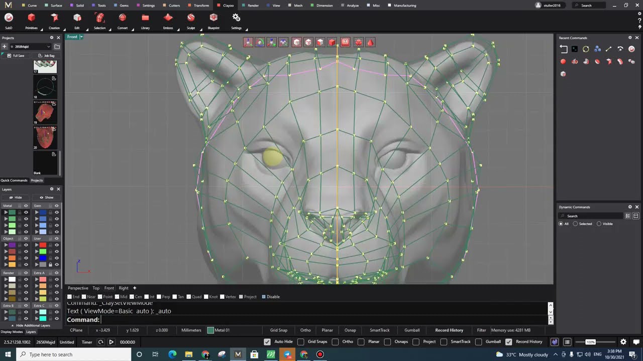 Tiger Head designed in MatrixGold -Speed Modeling