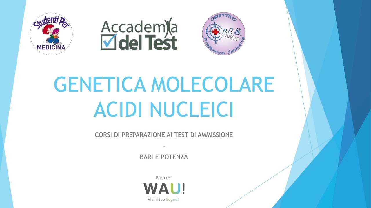 Genetica Molecolare, gli acidi nucleici - Teoria per la preparazione ai test d'ammissione