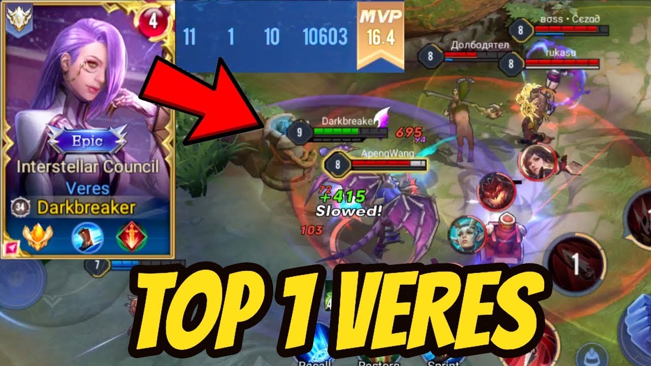 TOP 1 VERES PRO GAMEPLAY HARD CARRY | AoV | 傳說對決 | RoV | Liên Quân Mobile