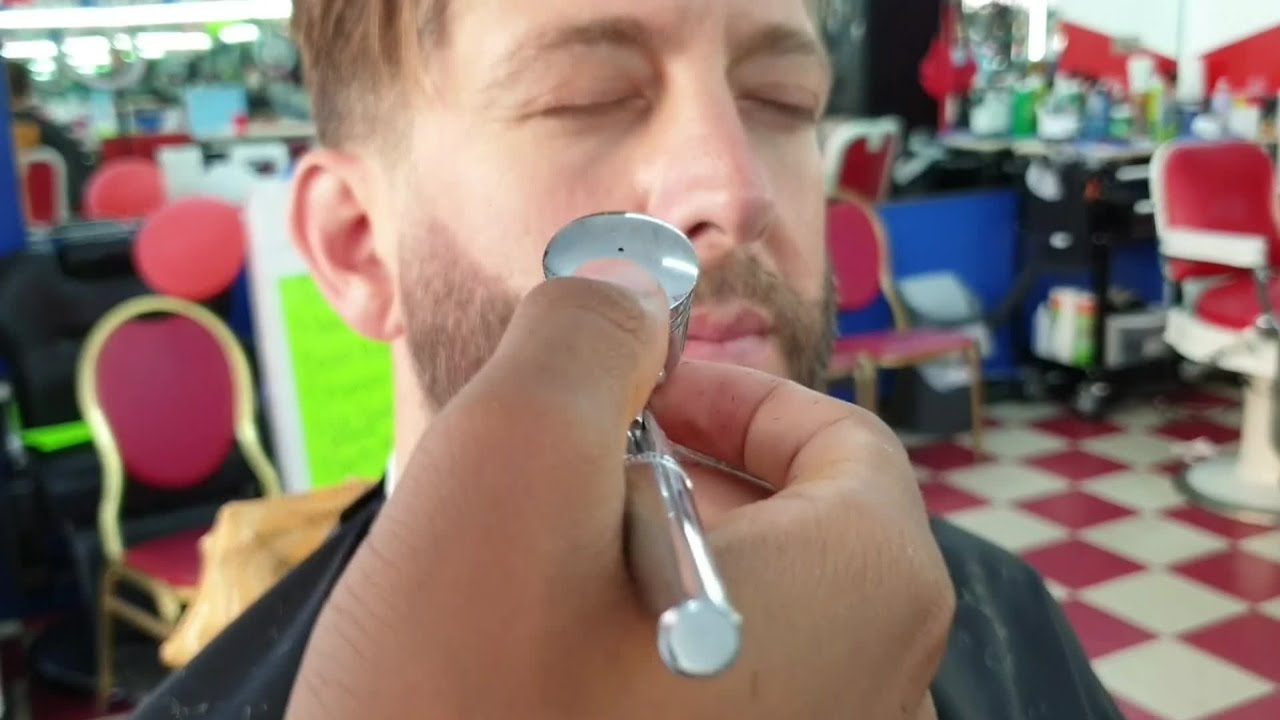 Barbershop BEARD FADE w/ Air Brushed SPRAY ON COLOR | South BRONX NYC
