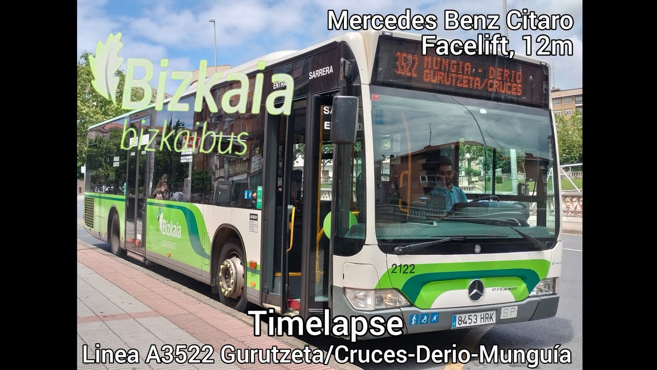 Bizkaibus - Timelapse línea A3522 Gurutzeta/Cruces-Derio-Munguia