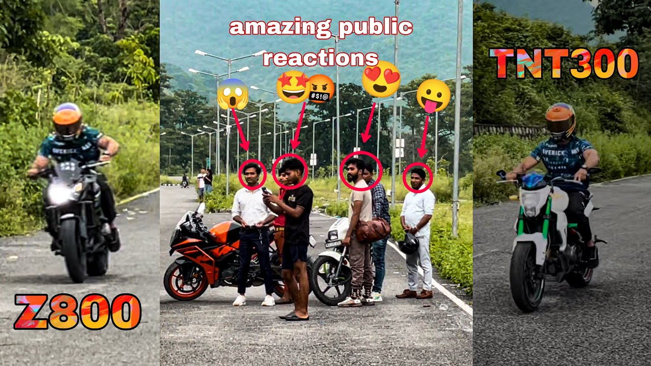 Short ride and amazing public reactions with super bikes z800 and tnt300