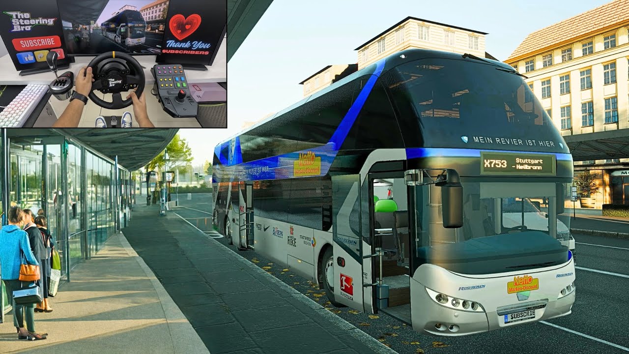 Driving Neoplan Skyliner - Fernbus Simulator | Thrustmaster TX Steering Wheel Gameplay