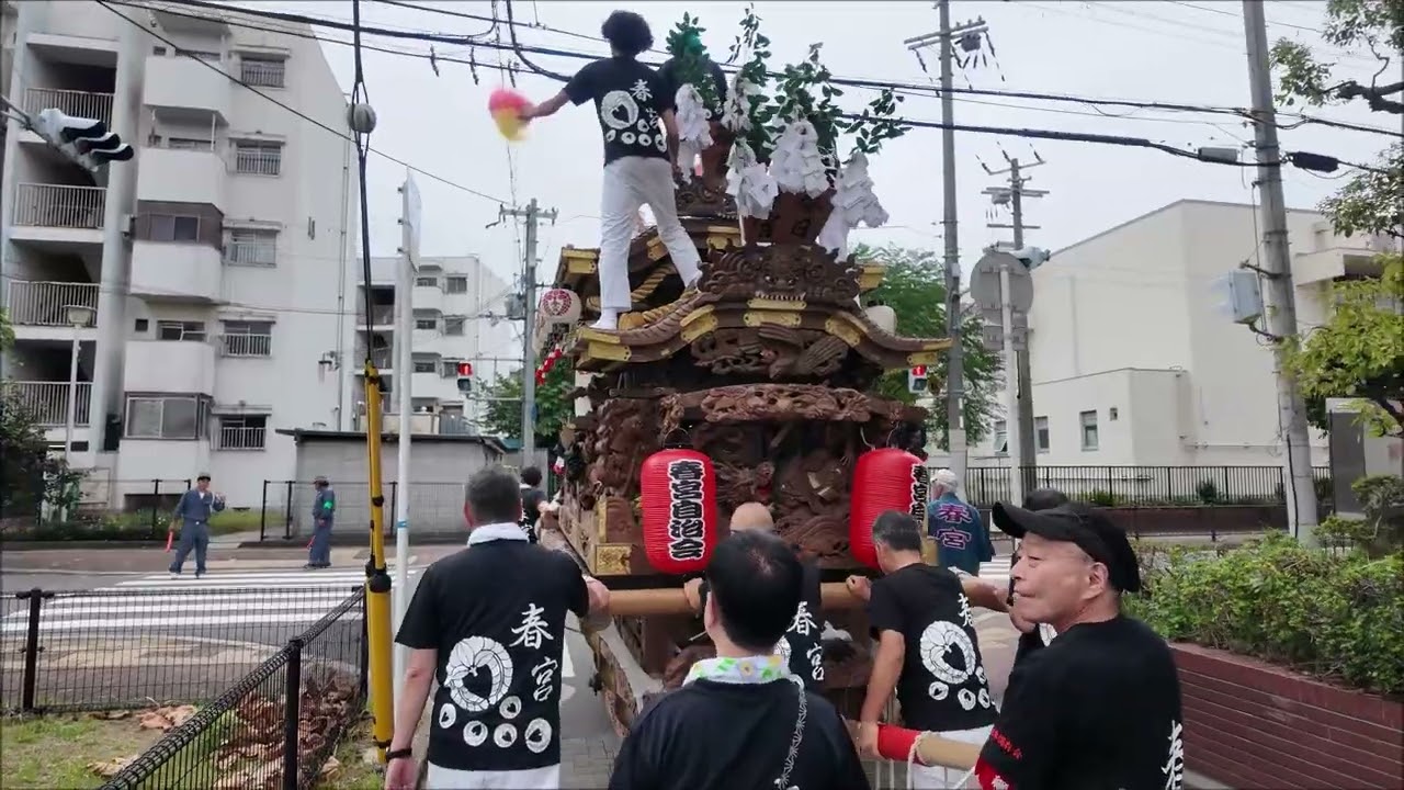 2025- 10- 12:東大阪市春宮春日神社秋祭り三町合同宮入りと地車曳行