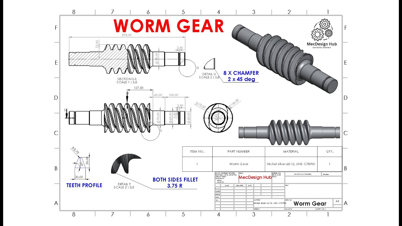 SolidWorks Tutorial: Modeling a Worm Gear