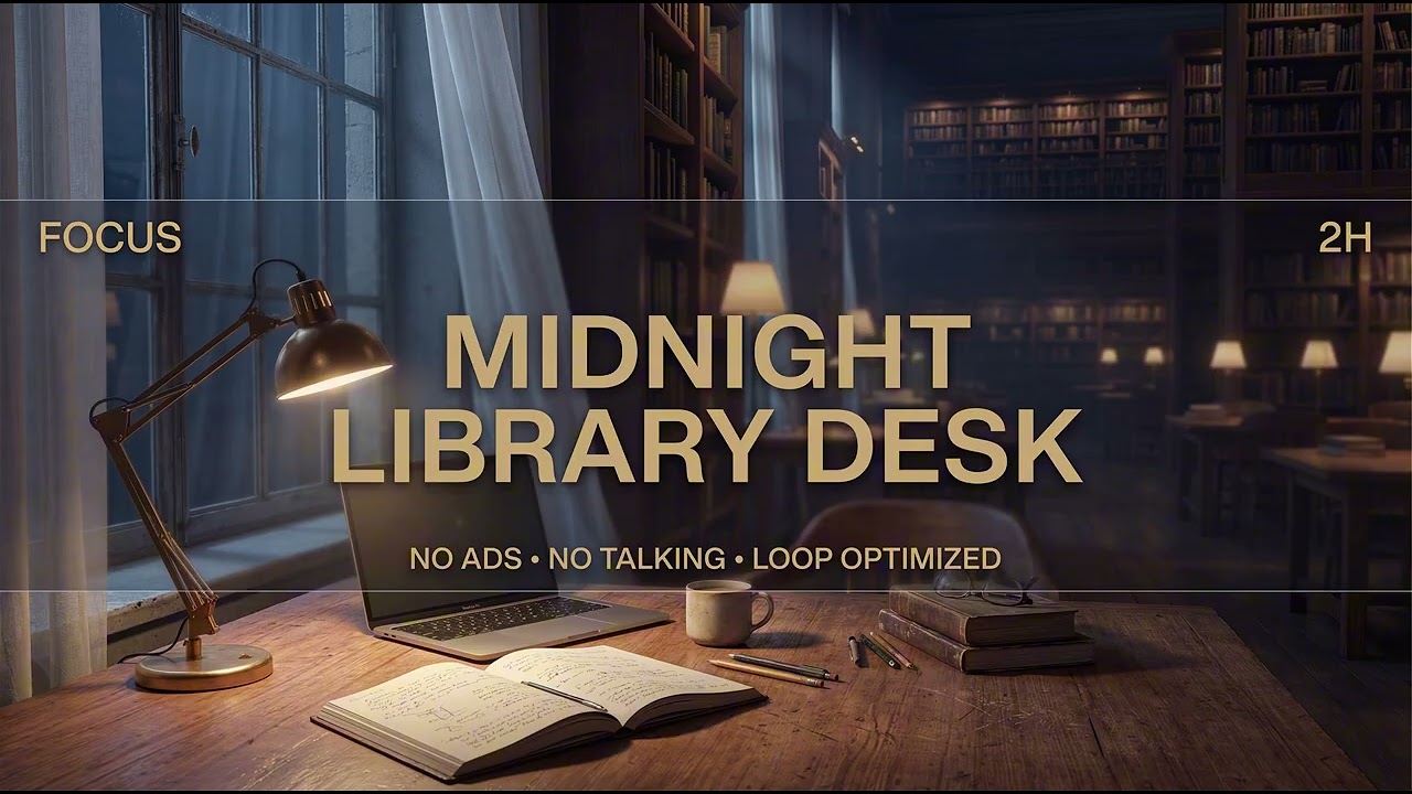 [2H] MIDNIGHT LIBRARY DESK | 자정의 도서관 책상 ■ 집중 환경