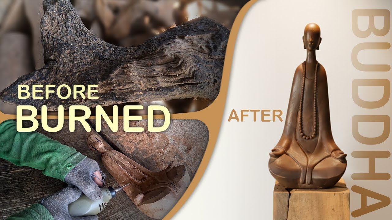 From Ashes to Art: The Buddha Sculpted from Burnt Roots