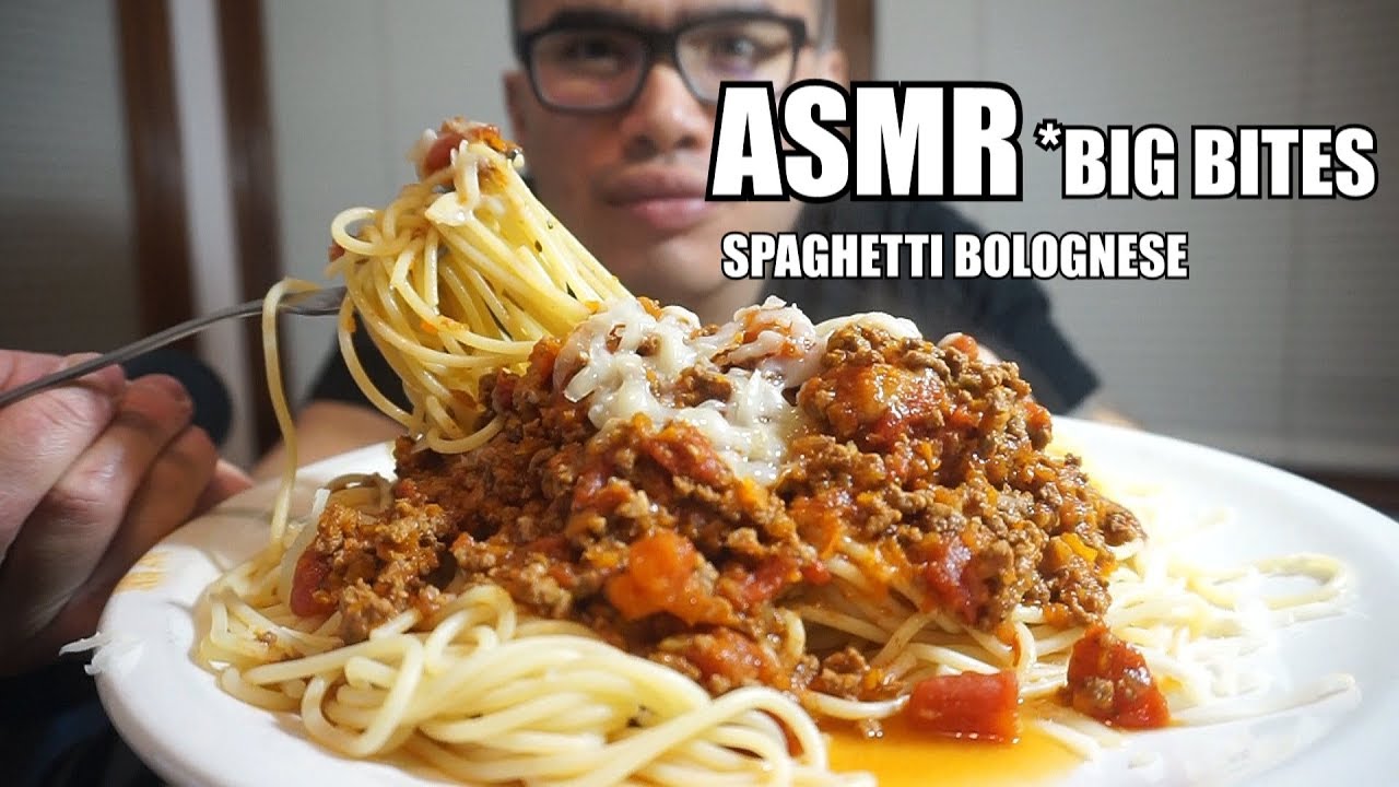 ASMR [Eating Sounds]  SPAGHETTI BOLOGNESE * BIG BITES *NO TALKING