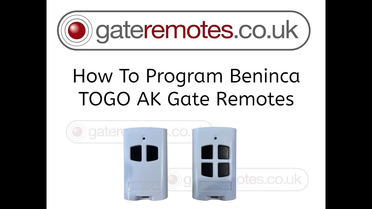Как запрограммировать пульт дистанционного управления Beninca TO GO AK Gate