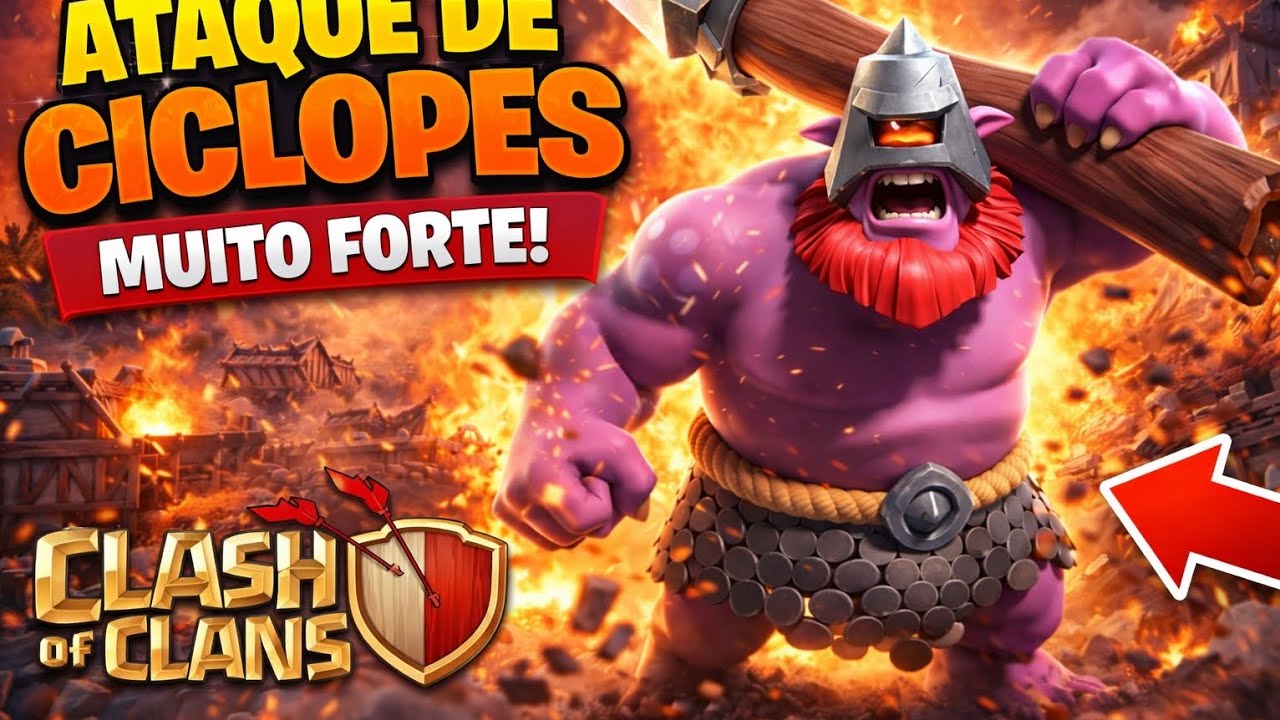 ☄️ CLASH OF CLANS - ATAQUE DE CICLOPE ( PT CV18 FÁCIL).