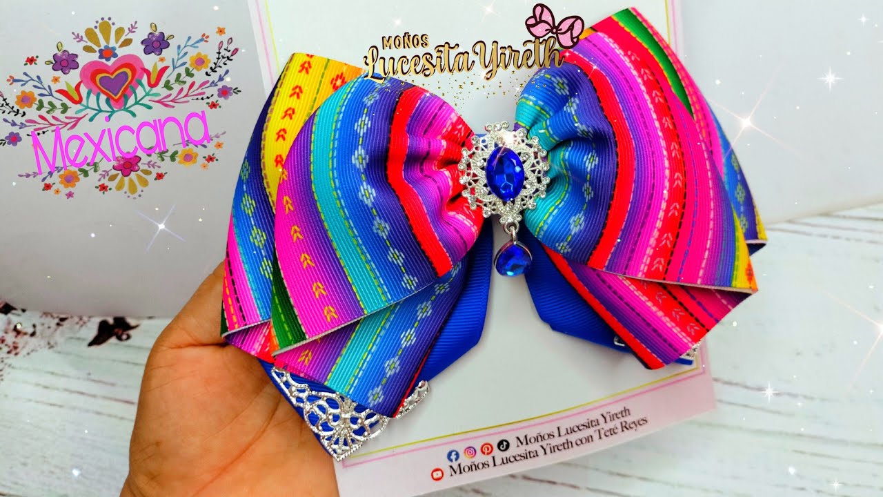 Moños estilo Mexicano 👌con listón de 7.5 CM /3