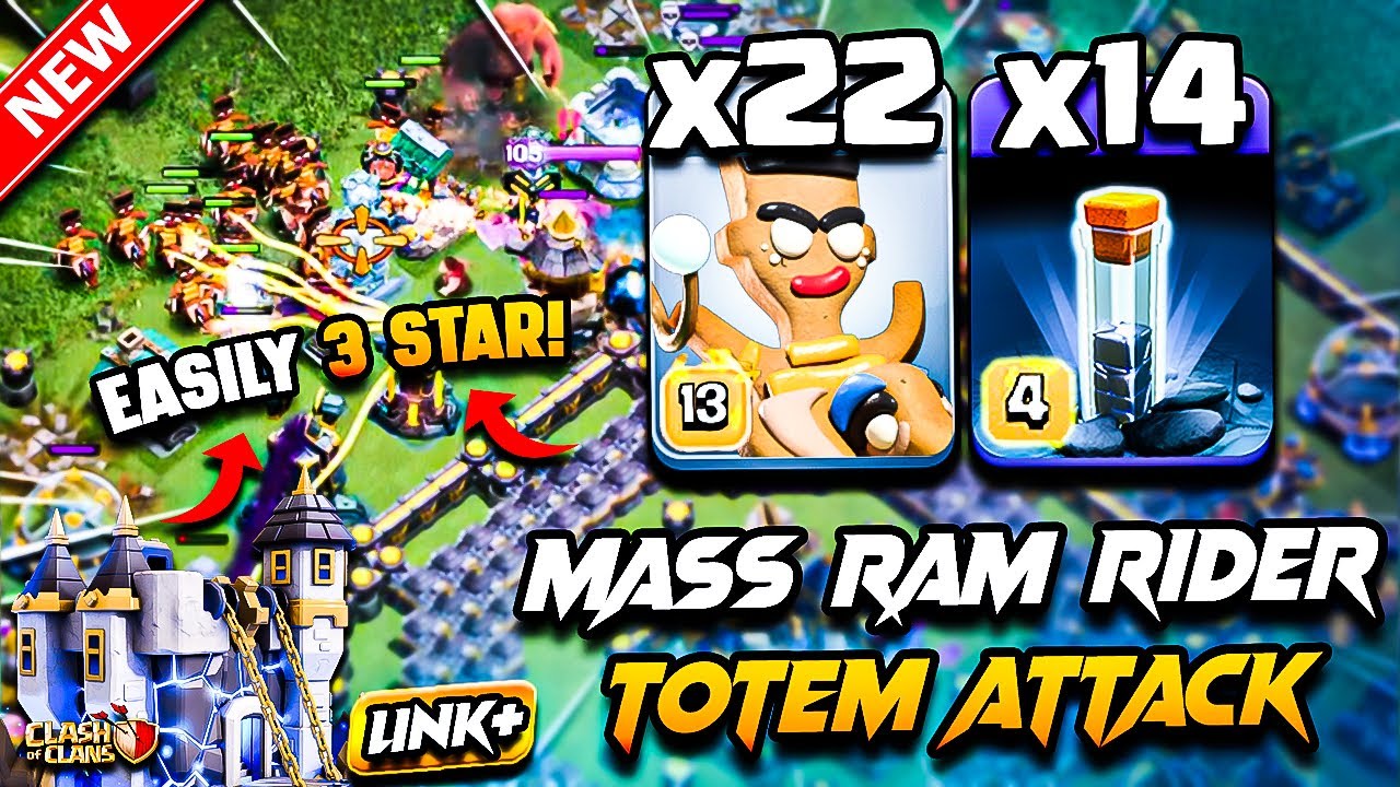 Th18 RAM RIDER Attack With TOTEM Clash of Clans | TH18 Attack Strategy With RAM RIDER (Town Hall 18)