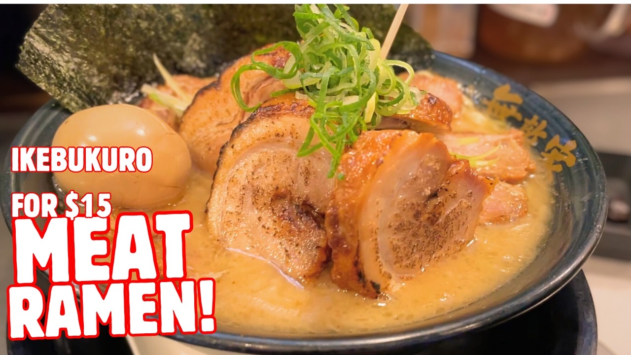 1lb MEAT RAMEN! Japan’s Legendary Pork Mountain in Ikebukuro for $15🍜
