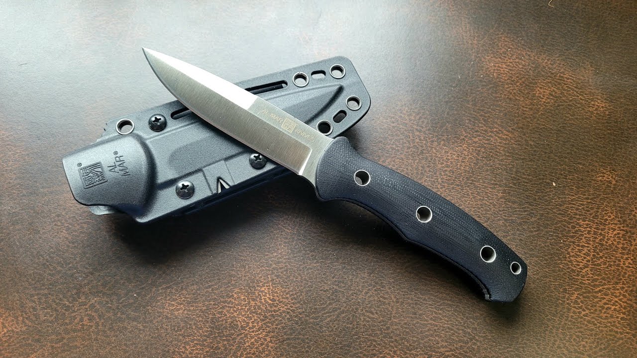 THE SHARPEST EDGE:  Al Mar S.E.R.E. Operator 40 Black G10 D2 Steel Fixed Blade Knife w/ Sheath 5101