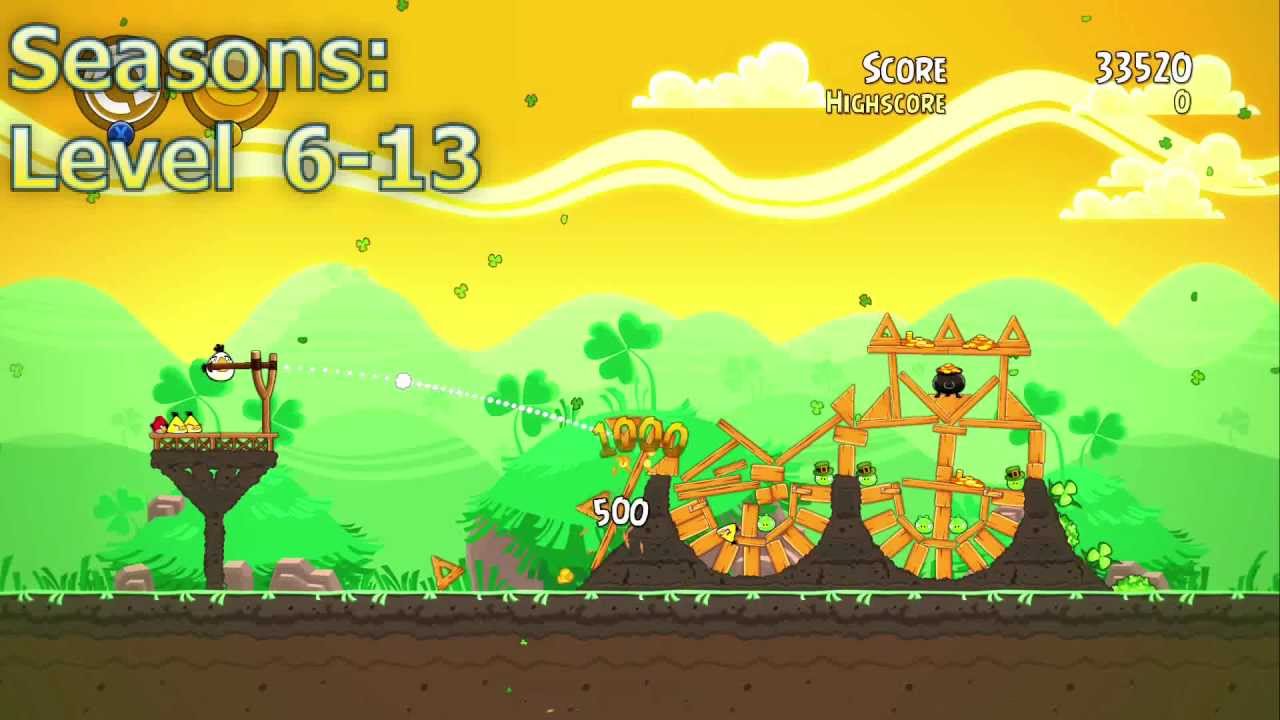 Angry Birds Trilogy - Seasons-Go Green, Get Lucky: Level 6-1 through 6-18