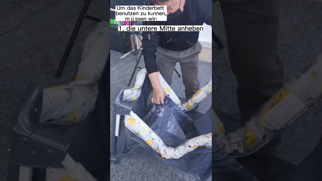 Wie man ein Kinderbett aufklappt