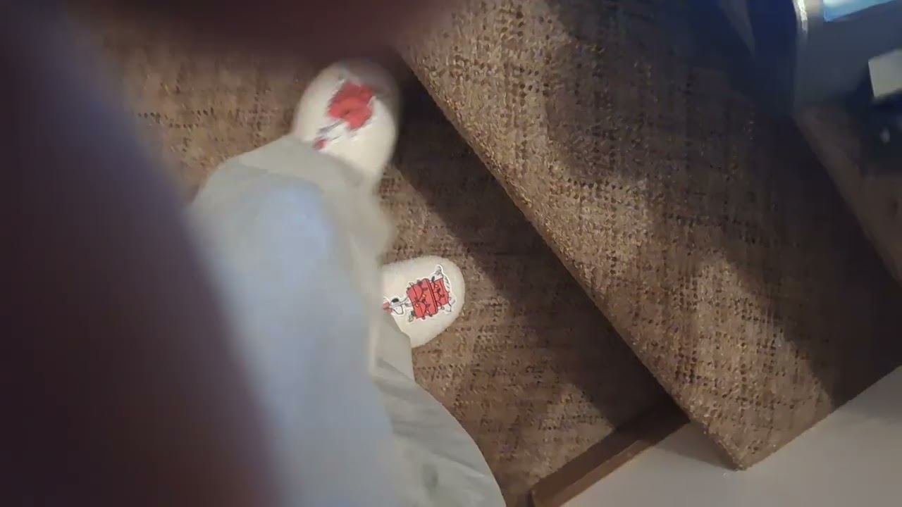Vacuuming basement laundry room and first set of stairs 