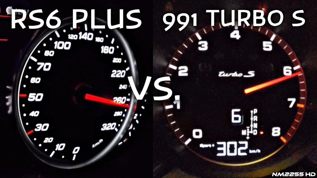 Audi RS6 Performance vs. Porsche 991 Turbo S 0-300km/h Acceleration Comparison