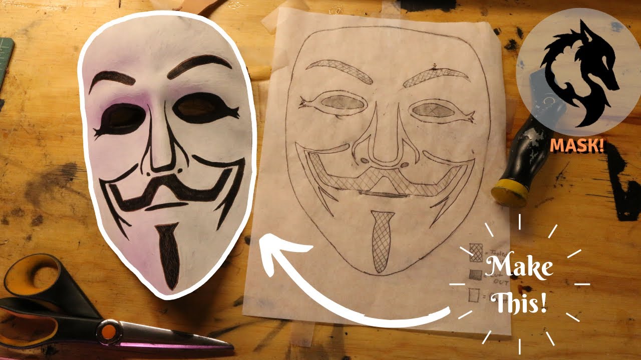 Turn paper into a LEATHER mask. Anonymous Mask (Guy Fawkes, V for Vendetta )