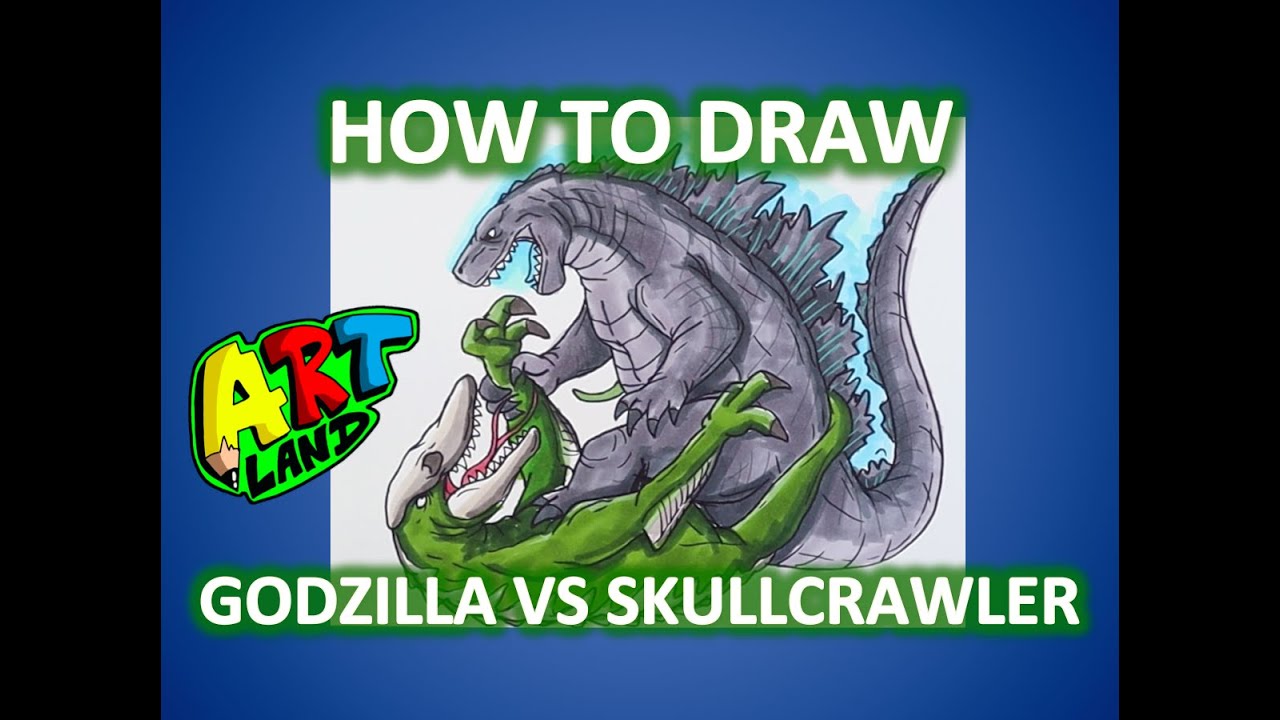 How to Draw GODZILLA VS SKULLCRAWLER!!!