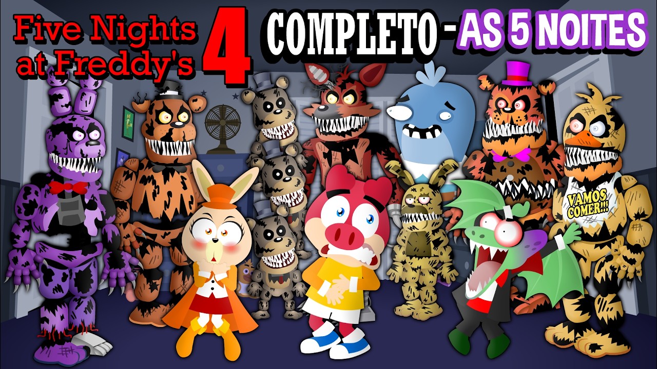 Flonk em Five Nights at Freddy's 4 - FNAF 4 - Todas as noites - desenho animado