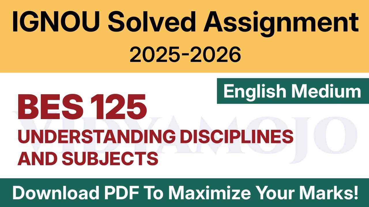 IGNOU BES 125 Solved Assignment 2025-26 English Medium PDF Download | IGNOU BEd 1st Year Assignment