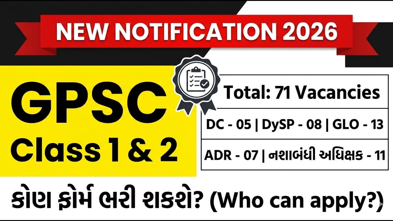 GPSC CLASS 1/2 | NEW NOTIFICATION 2026 | INFORMATIVE UPDATES | GPSC | SHUBH ACADEMY |