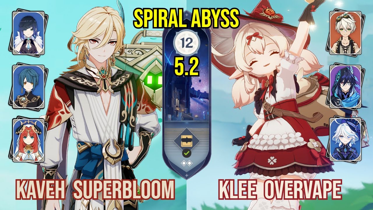 C6 Kaveh Superbloom + C1 Klee Overvape | Spiral Abyss 5.2 | Genshin Impact