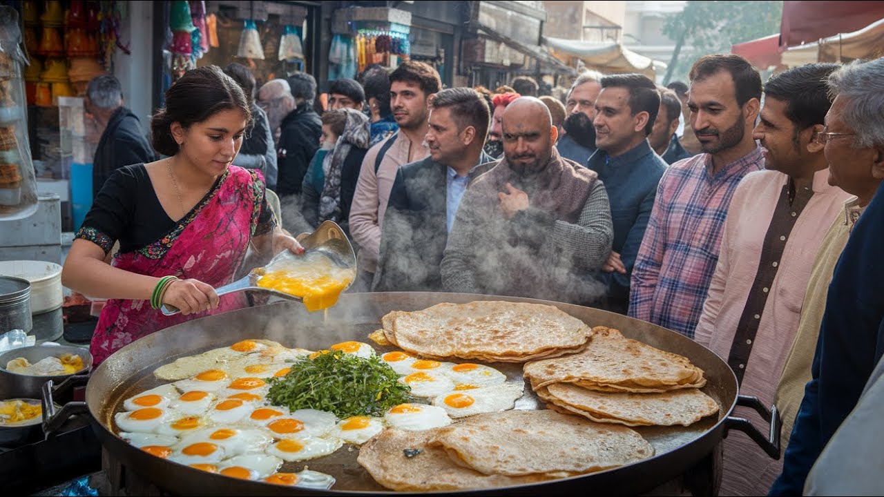 PAKISTANI HARDWORKING 18 YEAR'S OLD GIRL SELLING PARATHA'S ON THE ROADSIDE | CHEESE & POTATO PARATHA