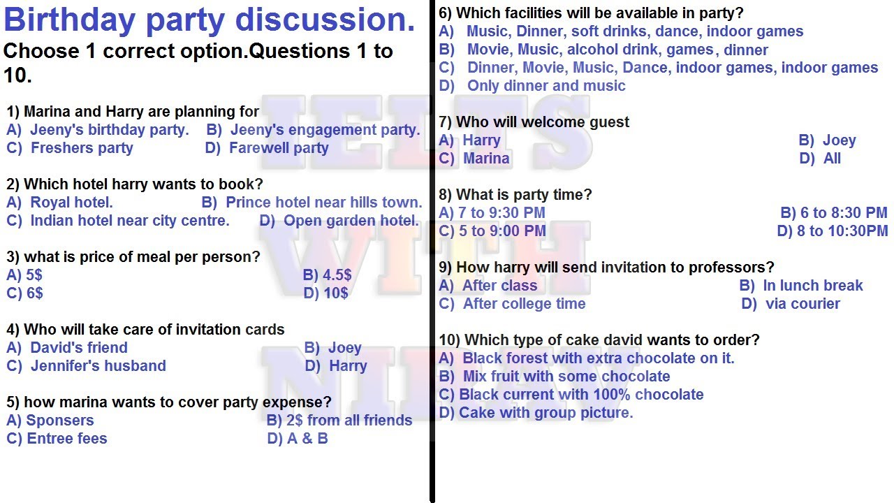 IELTS Listening practice  Multiple choice questions || 3