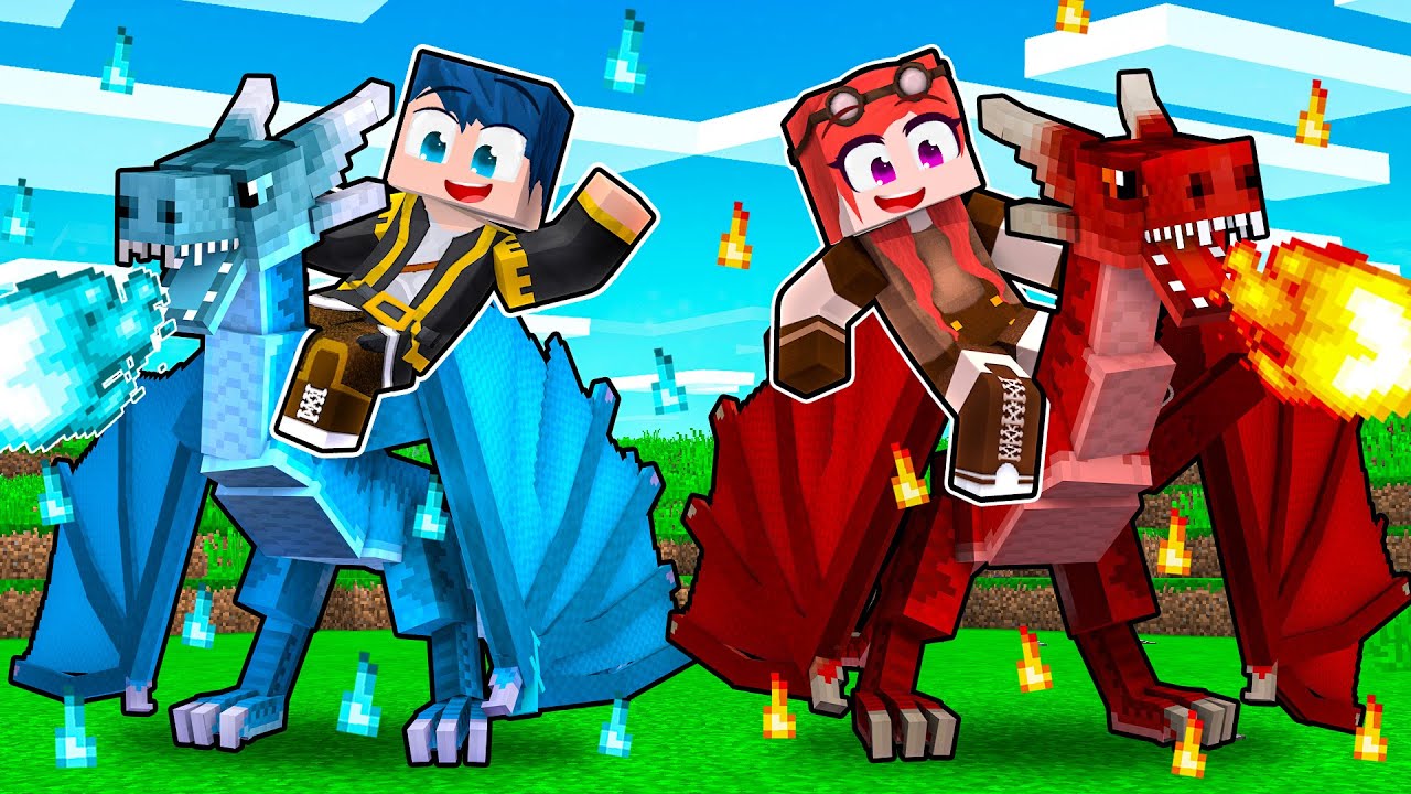 DRAGO DI GHIACCIO VS DRAGO DI FUOCO! - MINECRAFT