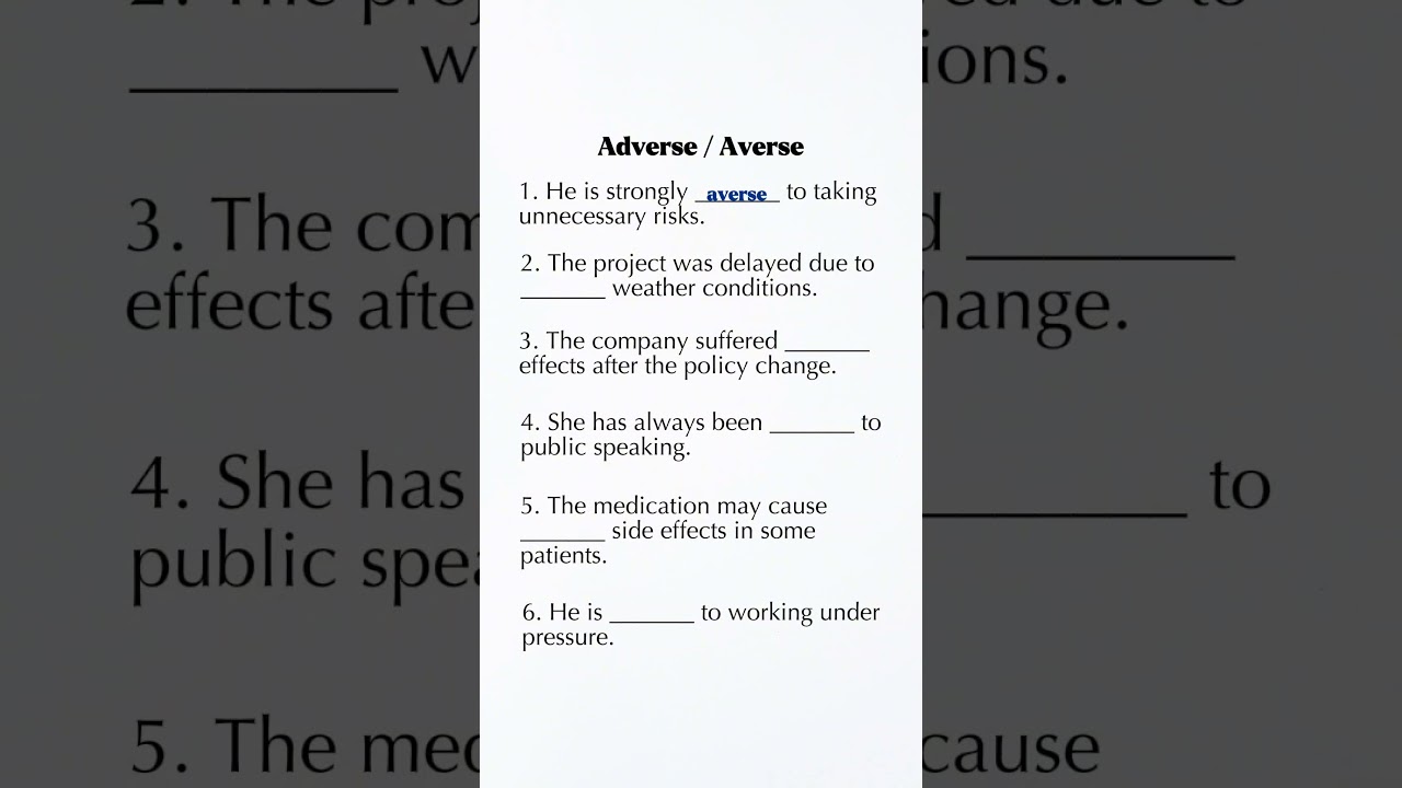 Adverse и Averse в английском языке | Одна буква, большое изменение смысла! Прекратите эту ошибку...