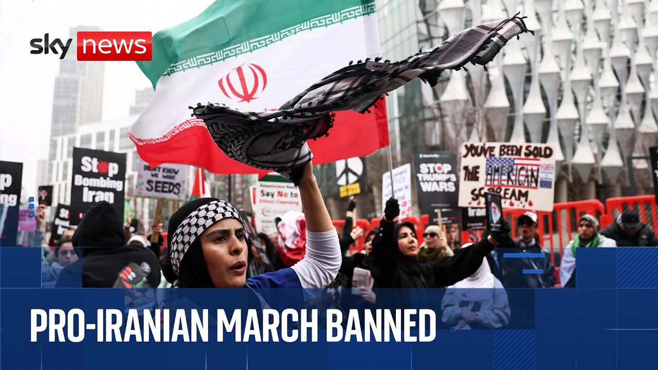 Government approves police request to ban pro-Iranian march | Sky News coverage