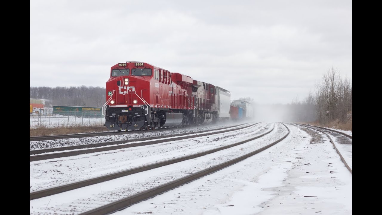 Canadian Pacific Engines Fresh From The Shops and Oil Trains [HD]